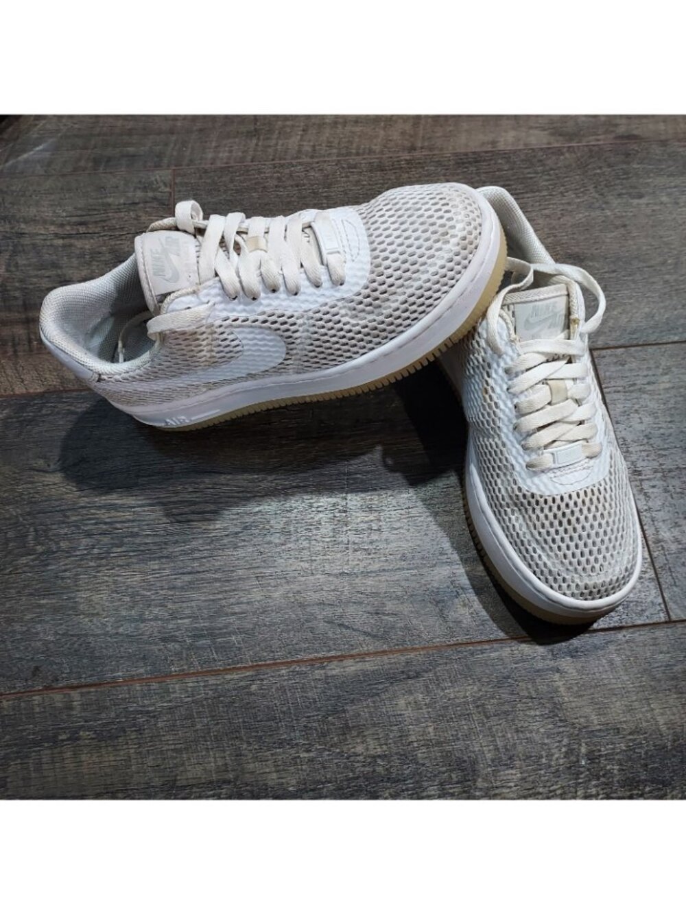 Nike Air Force 1 Upstep SI Particle Rose Athletic Shoes Womens 7.5 White Mesh - Picture 8 of 10